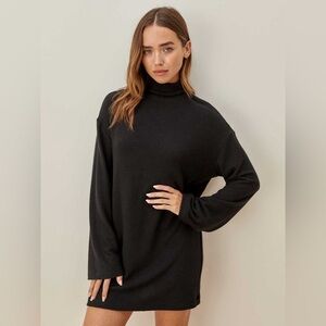 Reformation Black Turtleneck Sweater Dress | Women’s XL